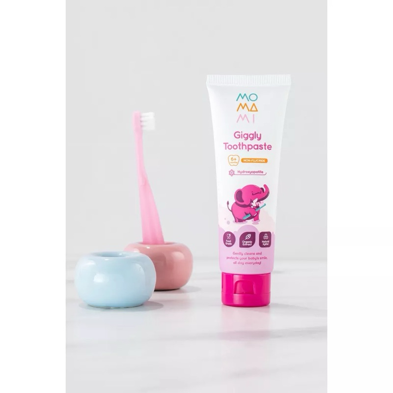 Momami Giggly Toothpaste Fluoride 3y+ & Non Fluoride Toothpaste 6m+/ Pasta Gigi Momami/ Momami Tooth