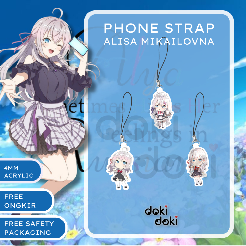 PHONE STRAP HP ANIME ALYA ALISA MIKHAILOVNA TOKIDOKI BOSOTTO ROSHIDERE 2 SISI
