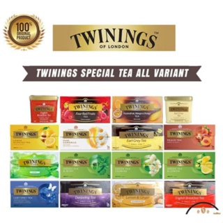 

Twinings Tea bag all variant - Lemon & Ginger, Pure Chamomile, Passionfruit Mango & Orange, Pure Peppermint, Pure Greentea, Greentea & Mint, Greentea Jasmine25 Tea bag