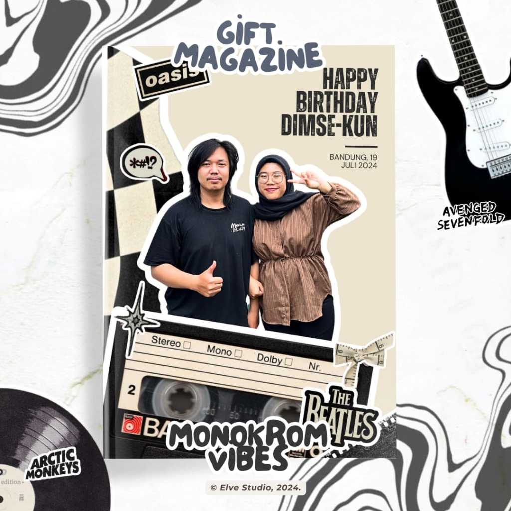 

Elve Gift Majalah Custom Tema Monokrom Kado Unik Hampers