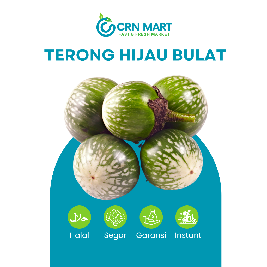 

CRN MART - Terong Hijau Bulat Segar/Sayuran Segar/Terong Lalap Bulat Fresh