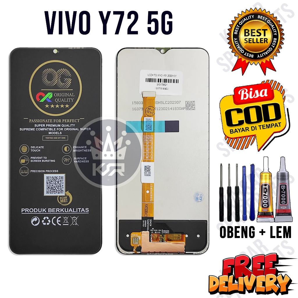 Lcd Touchscreen VIVO Y72 5G Original OEM Lcd VIVO Y72 5G Fullset
