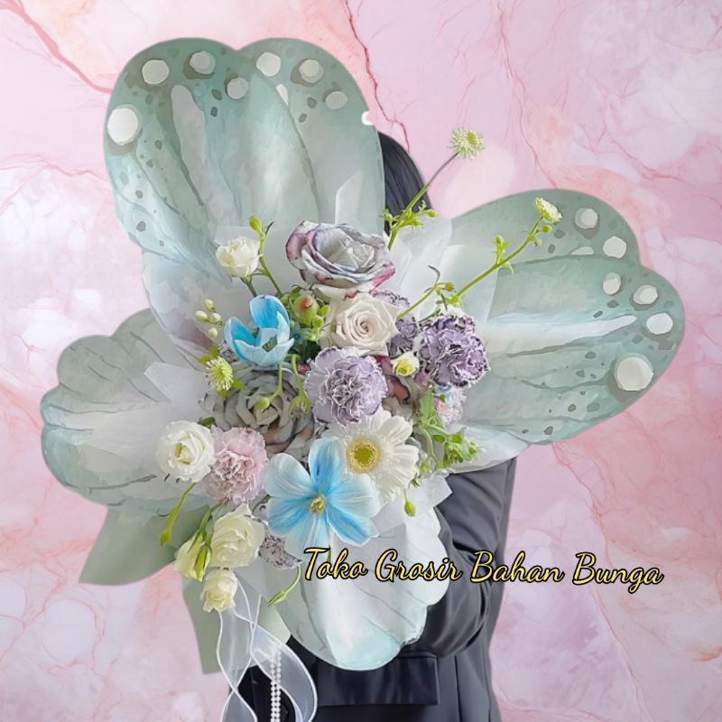 

1 Set Kertas Buket Butterfly - Flower Wrapping Non Waterproof Kertas Buket Kupu Kupu -Butterfly Wrapping Non Transparant