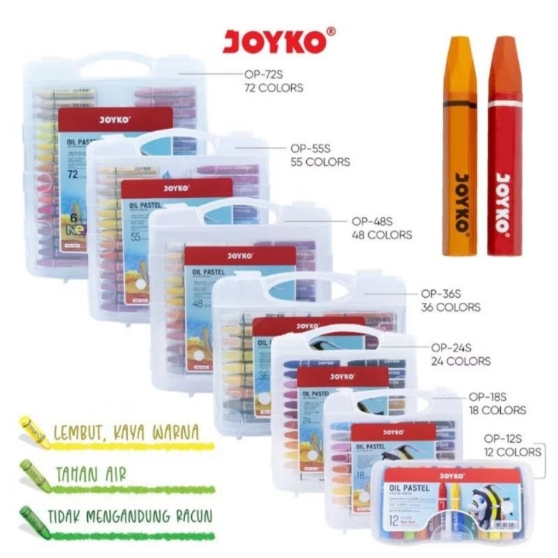 

Crayon/Krayon Joyko/oil Pastel 12 18 24 36 48 55 72 Warna