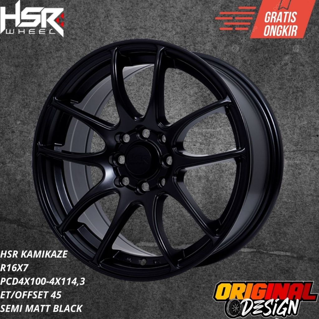 Velg mobil Ring 16 pelek HSR KAMIKAZE R16 Untuk AVANZA , GRAND LIVINA , FREED , SWIFT