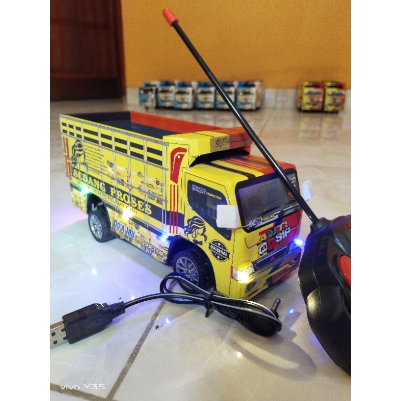 TRUK OLENG REMOTE CONTROL MAINAN ANAK FUL SET TRUK OLENG MINIATUR ASLI KAYU TRUK REMOTE CONTROL HINO