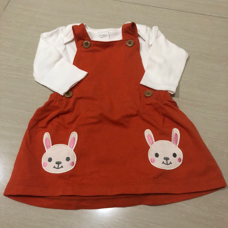 PRELOVED set overall bayi perempuan