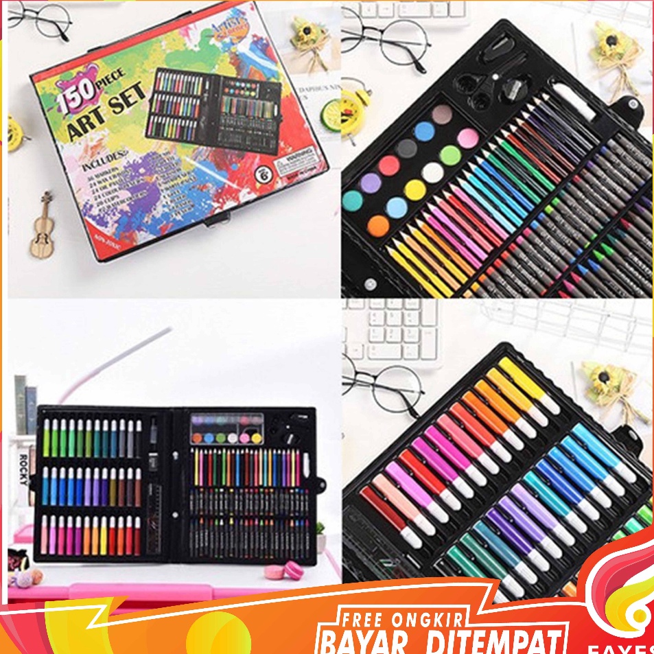 

Fast Respon FAYES COD Pensil Warna Cat air Set 15 Pcs Crayon Set Water Color Paint 15 Pcs Krayon Mewarnai Anak STY1