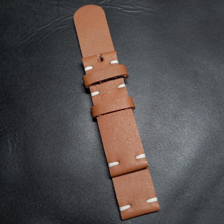 strap jam kulit asli coklat 20mm