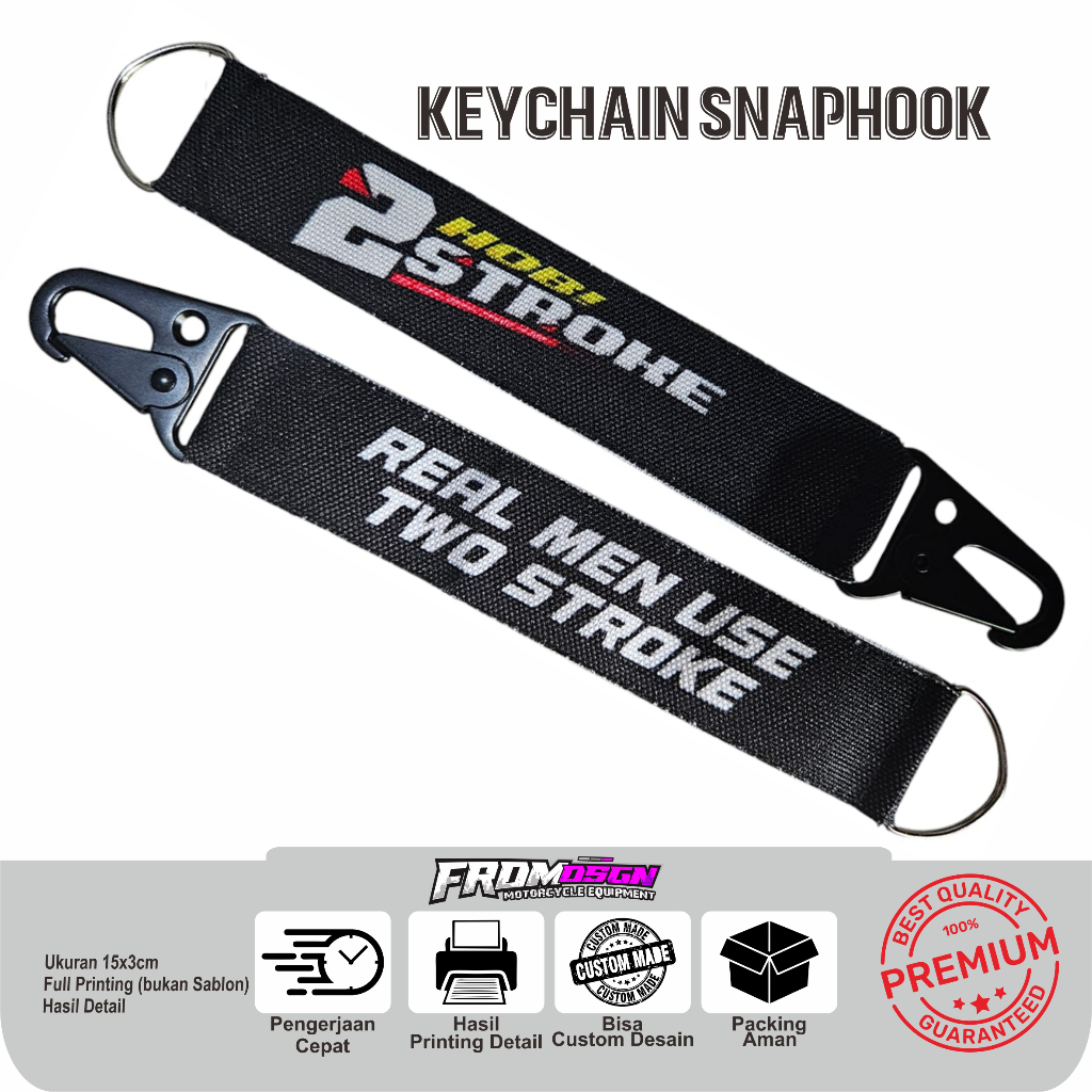 Gantungan kunci Hobi 2 Stroke Snaphook / keychain Hobi 2 Stroke  Premium Full Printing  2 sisi (Buka