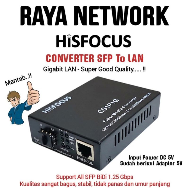 HISFOCUS Converter SFP To LAN