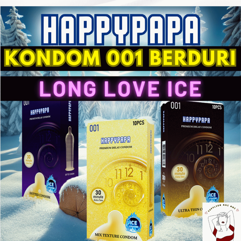 Kondom 001 - Bergerigi Berduri Tertipis Condom Dotted - Privasi Aman Terjaga