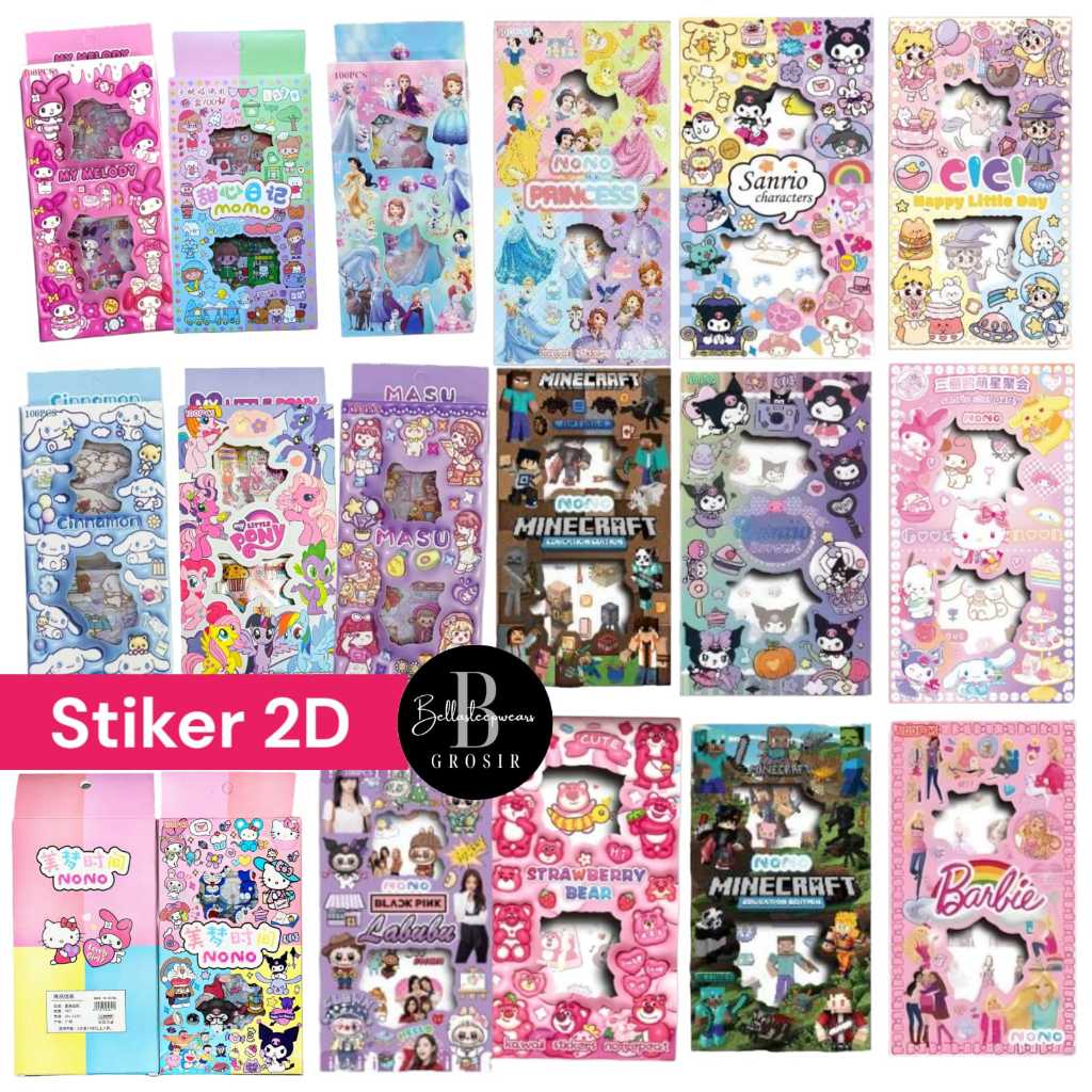 

BELLA 100 LBR STIKER 2D TINGGI PANJANG SANRIO KURUMI LABUBU MELODY CINAMOROL AESTHETIC VIRAL STICKER STIKER ISI 100 LEMBAR