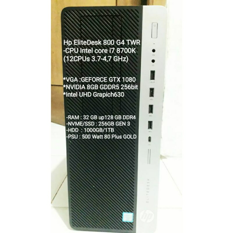 PC HP GAMING i7 8700K RAM 32GB VGA 8GB GERFORCE RTX 1080 NVME 256GB