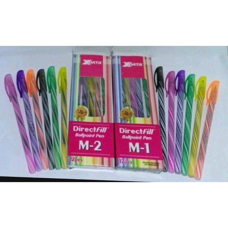 

(1pack isi 12pcs)bolpen ulir xdata /pena/bolpoin/bolpen ulir warna xdata