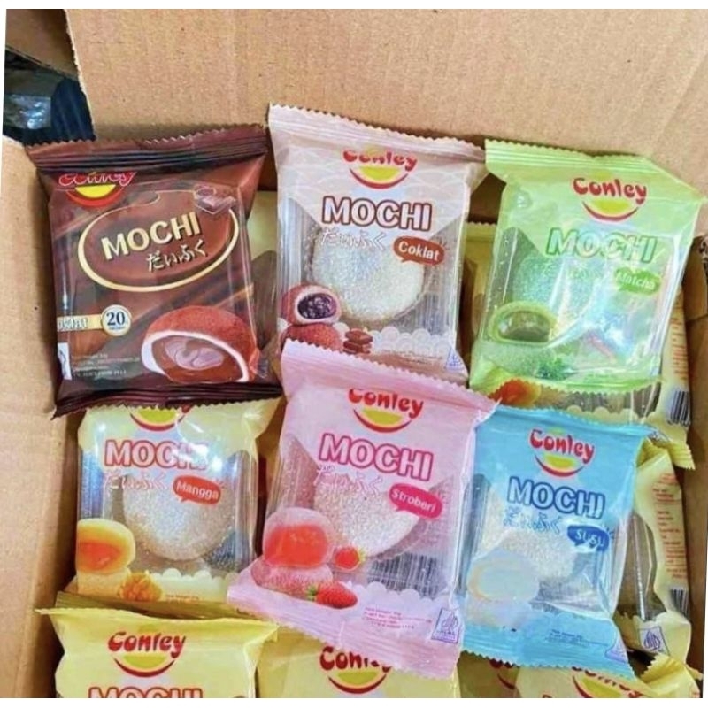 

kue mochi conley 30gram jepang rasa coklat mangga strawberry cemilan enak snack anak murah daifuku Premium Lembut Kenyal