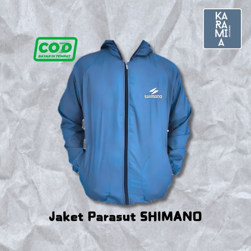 Jaket Parasut Shimano BLUE Pria dan Wanita / Jaket Parasut Olahraga/ Jaket Olahraga Unisex / Jaket O