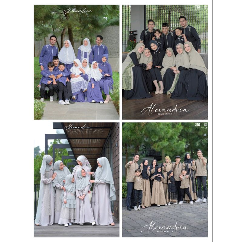 [ READY SIAP KIRIM ] FAMSET COUPLE KELUARGA ALEXANDER BY AHZARAYY VALDYA, GAMIS MOTIF TERBARU, SERAG