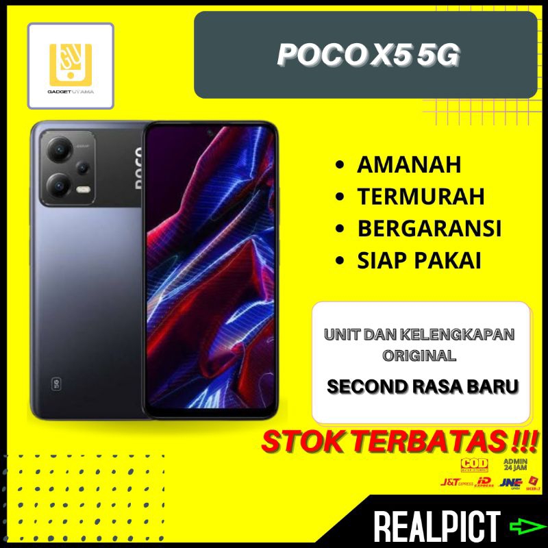 HP Handphone Second Bekas Murah Xiaomi Poco X5 5G IMEI Terdaftar Original