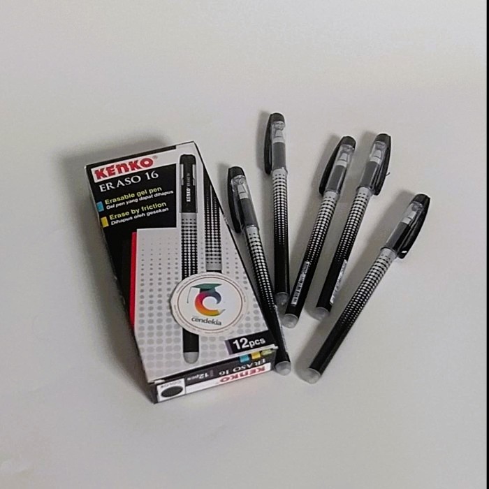 

Pulpen KENKO Eraso-16 Gel Hitam 0.5mm - 12 Pcs