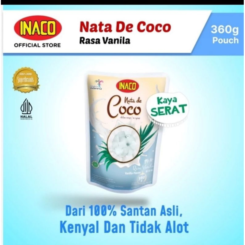 

inaco nata de coco rasa vanilla 360gram