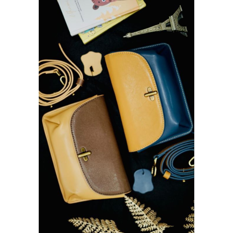 Tas kulit asli/slingbag/tas slempang/tas hp/tas kulit sapi asli/tas mini/tas cewe/tas kecil