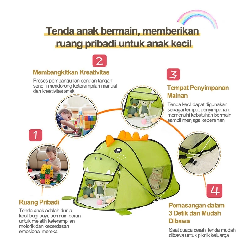 Tenda Camping Anak Lipat/Tenda Anak/Tenda Camping Anak Lipat Mainan/Tenda Anak Karakter / Tenda Anak