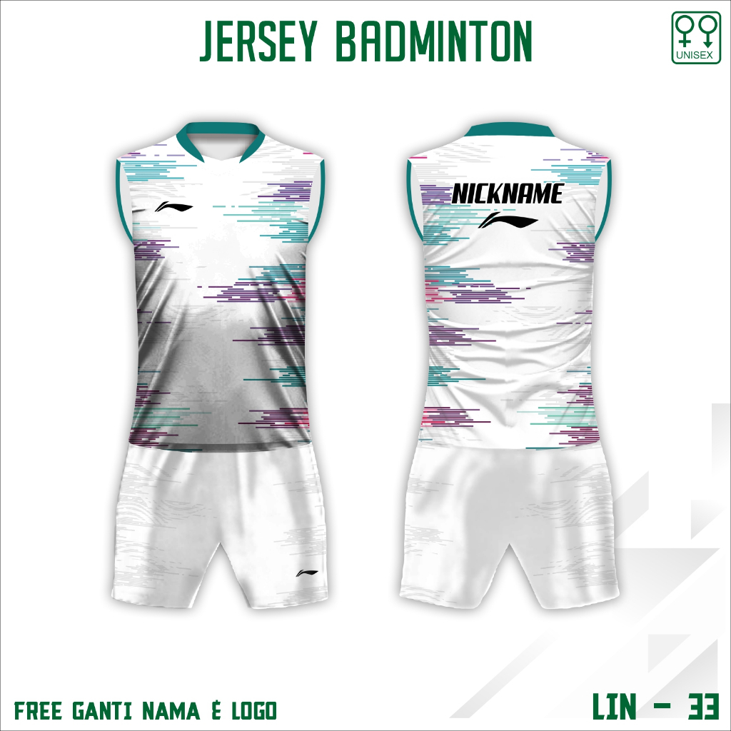 Setelan jersey kaos bulu tangkis singlet baju badminton lining terbaru