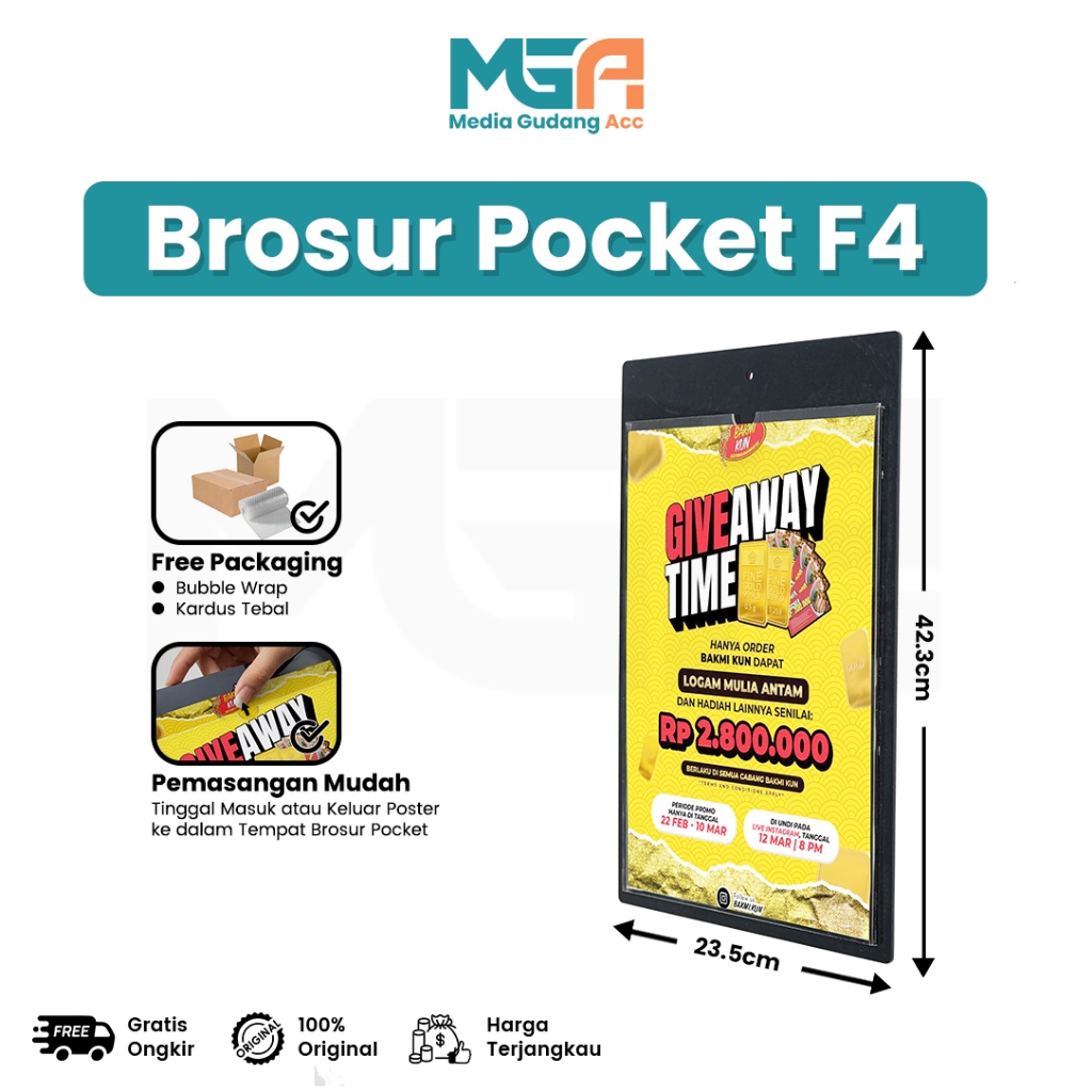 

AKRILIK POCKET F4 2MM HITAM MENU FRAME / WALL THICKER BROSUR ACRYLIC