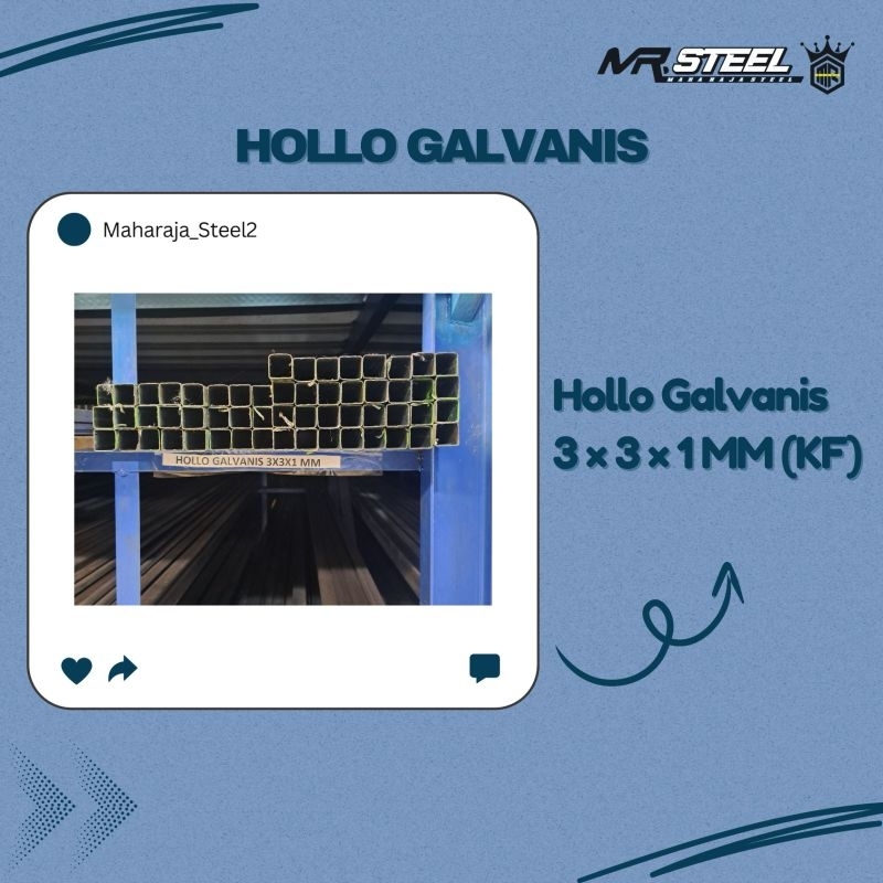 Hollow Galvanis 3×3×1 MM (KF)