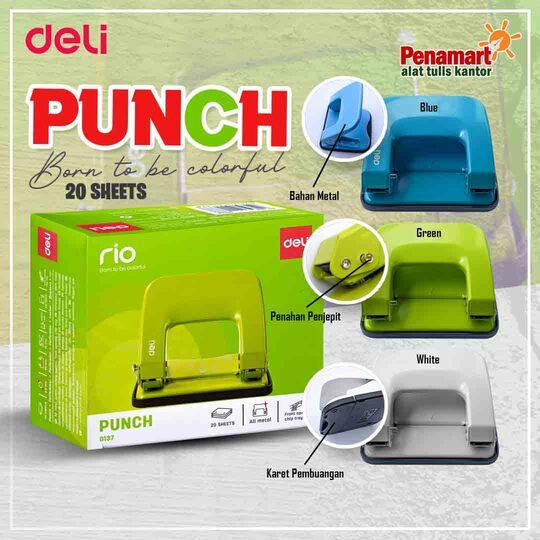 

Deli Punch Pembolong Kertas 0137 Bahan Metal Muat 20 Lembar (DL254)