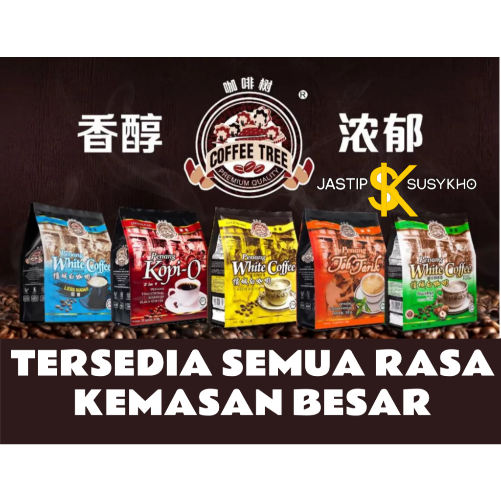 

Kopi penang semua rasa White Coffee Tree all varian Penang Traditional Coffee & Tea 15’s x 40g