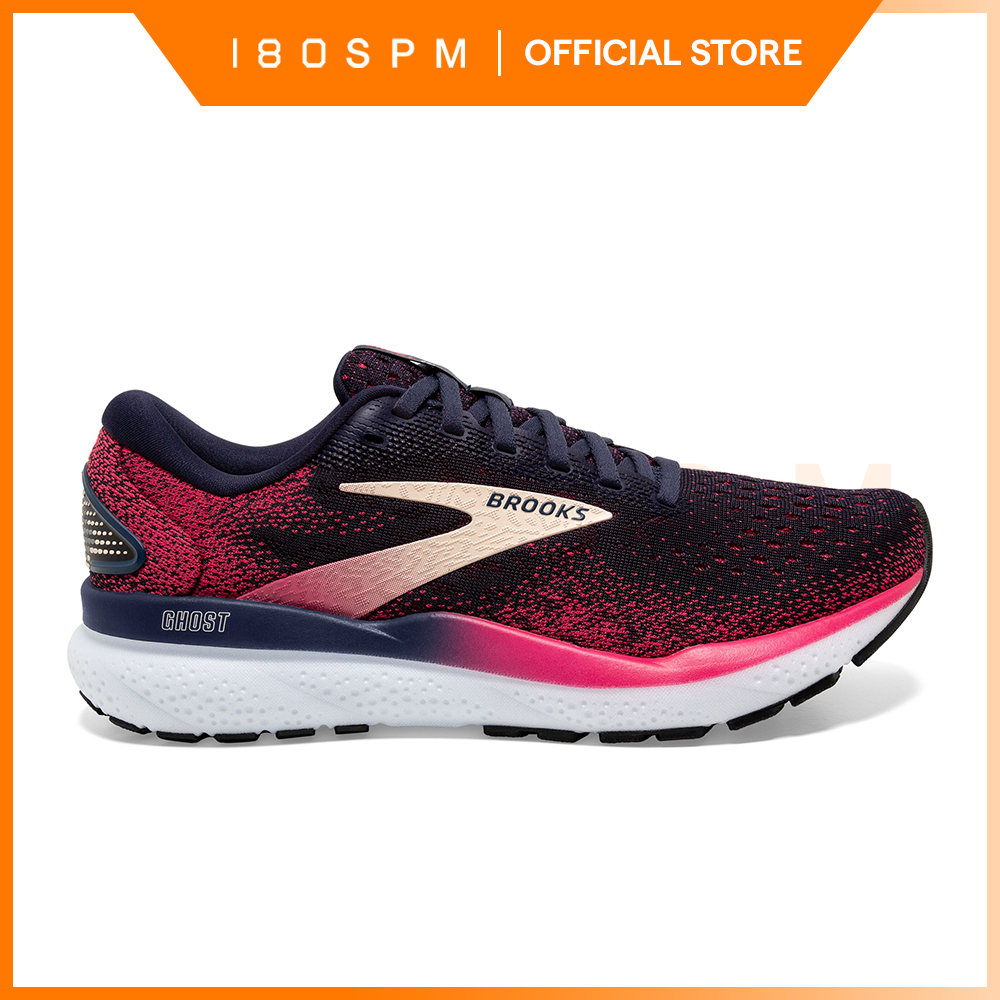 BROOKS - Women's Ghost 16 - Peacoat / Raspberry / Apricot | Sepatu Lari Wanita