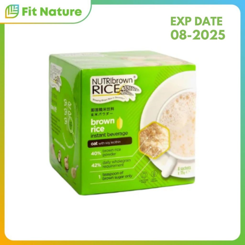 

Minuman Sereal Bubuk Beras Merah Oat Prebiotik Nutribrownrice With Soy Lecithin 35G X 8 Sachet