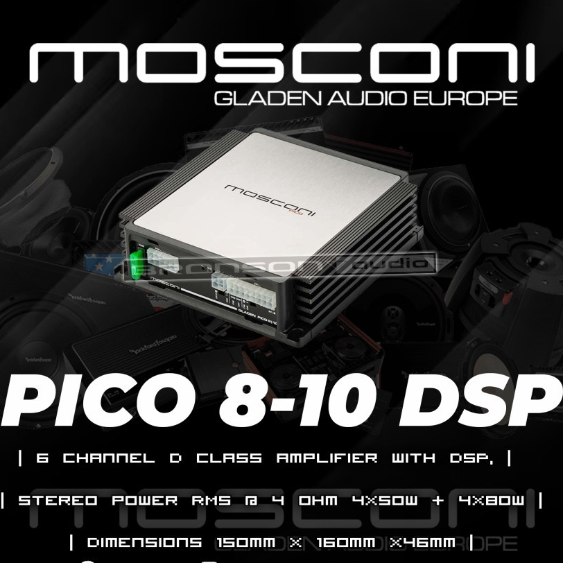 AMPLIFIER MOSCONI PICO 8‐10 DSP | 6 CHANNEL AMPLIFIER