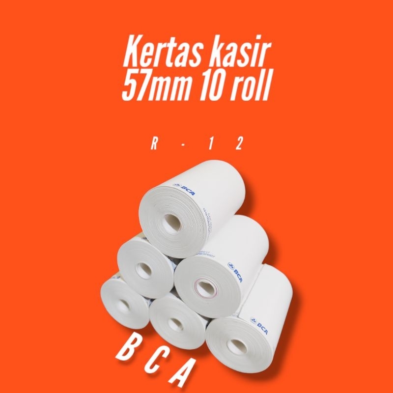 

10 ROLL KERTAS KASIR THERMAL LOGO ABC 57X40 MM FULL