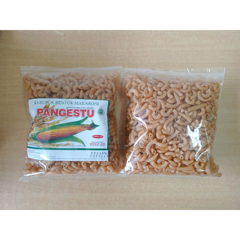 

KERUPUK MAKARONI CAP PANGESTU, krupuk mentah bentuk makaroni