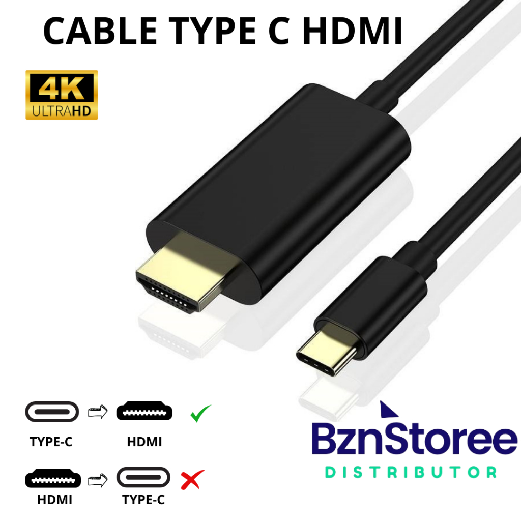 Kabel MHL USB Type C to HDMI TV Proyektor Converter 2M / Kabel Type C to HDMI 4K UHD Converter Hp ke