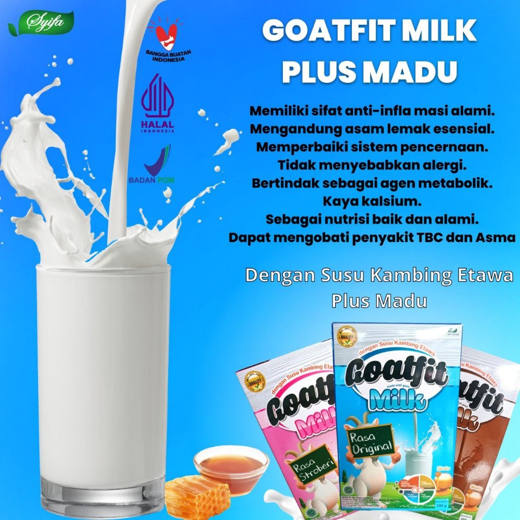 

Goatfit Milk Susu Kambing Etawa 200 Gram Dengan Royal Jelly Susu Kambing Etawa Original