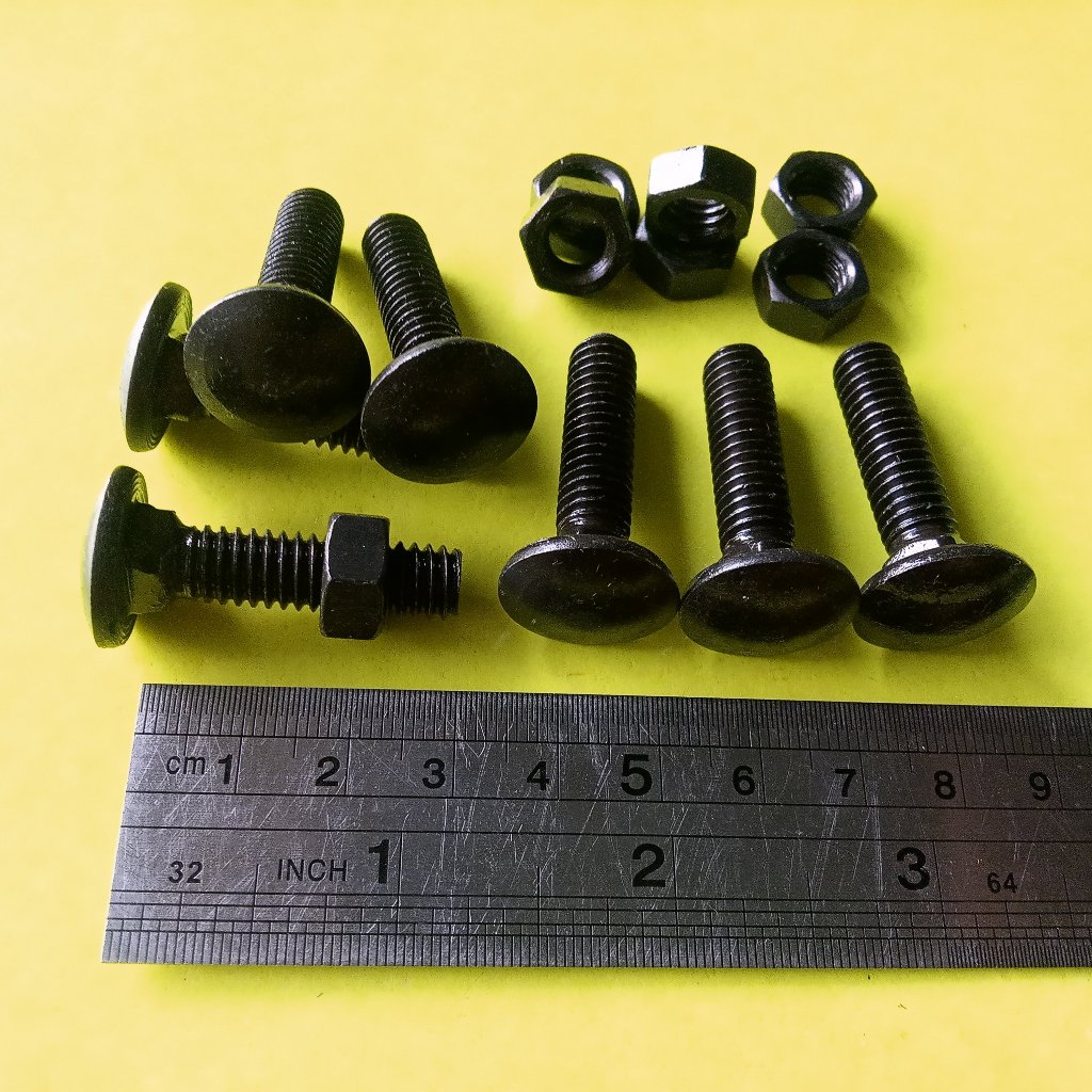 BAUT MUR CB 3/8 x 1 1/4 " INCHI / BAUT M10 PANJANG 3CM HITAM BAUD PAGAR GRC BAUT PAYUNG BUMPER CARRI