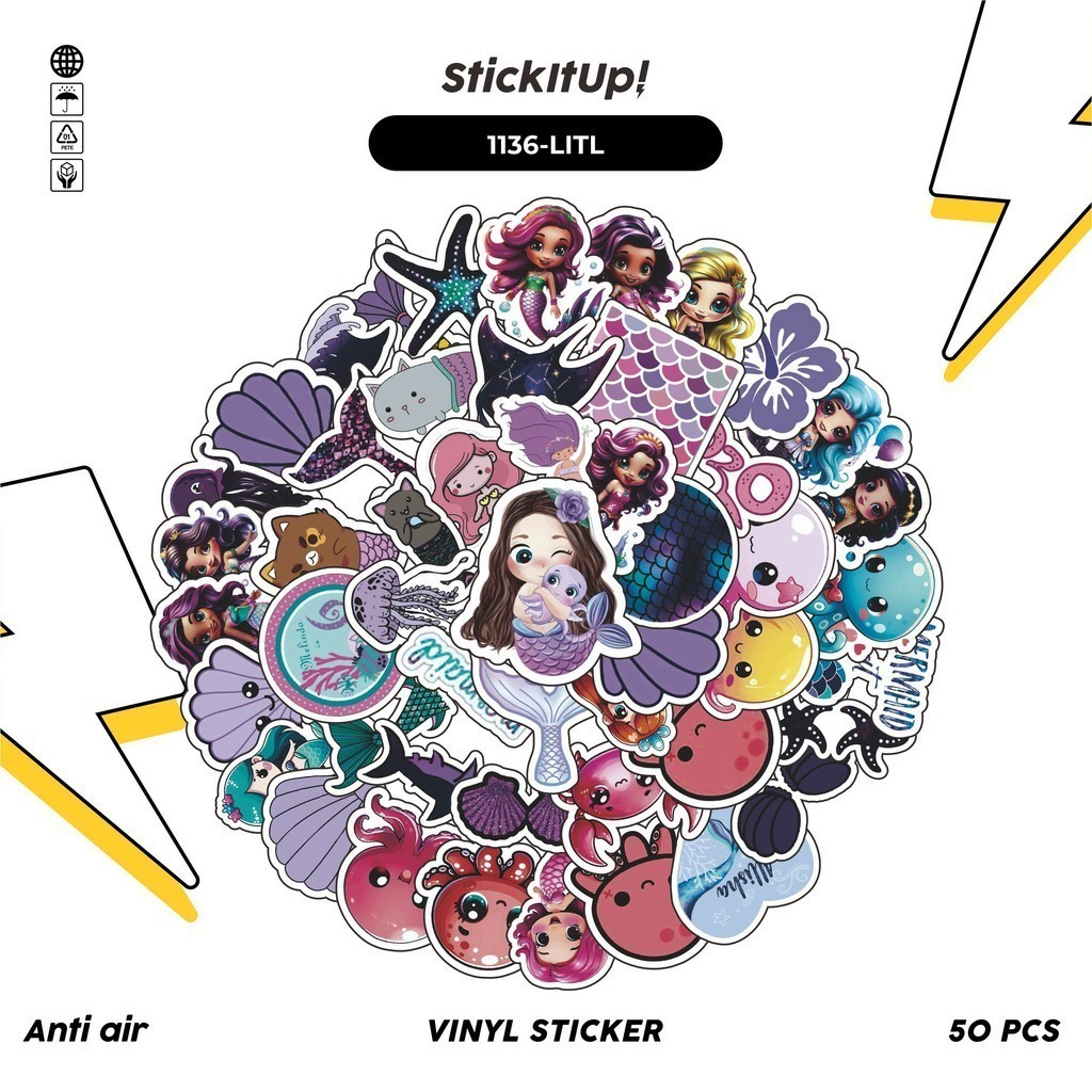 

COD✨ 100 Pcs Stiker The Little Mermaid v3 Lucu Anti Air Untuk Dekorasi Notebook Sepeda Skateboard Handphone DIY