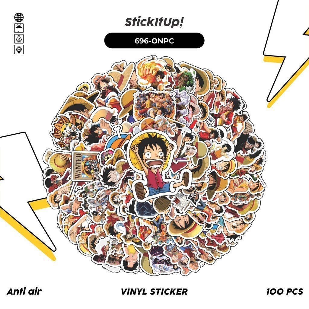 

COD✨ 100 Pcs Stiker One Piece Lucu Anti Air Untuk Dekorasi Notebook Sepeda Skateboard Handphone DIY
