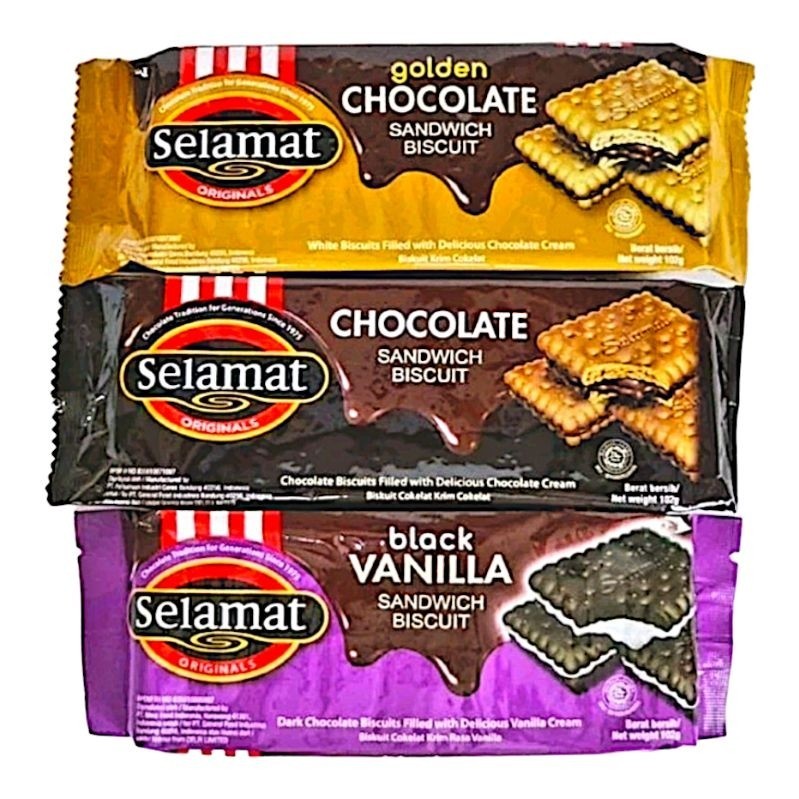 

Selamat BISKUIT 102 Gram Biscuit Sandwich Chocolate - Golden Choco