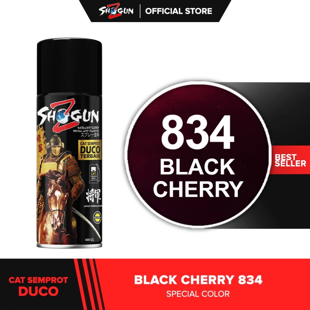 Cat Semprot Xiralic Shogun Z Black Cherry 834 - Cat Motor Dark Series Merah Xiralic