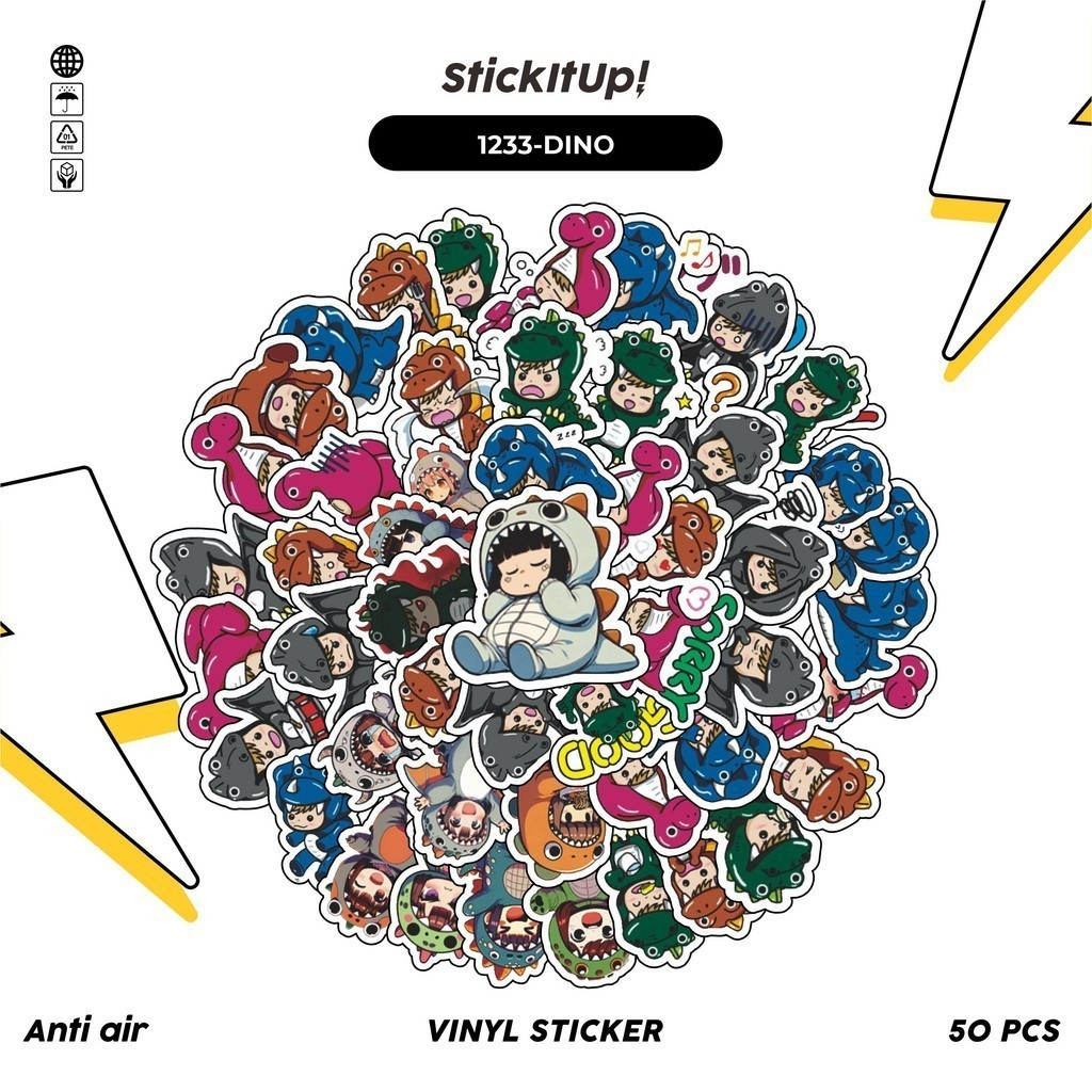 

COD✨ 100 Pcs Stiker Baby Dinosaurus v3 Lucu Anti Air Untuk Dekorasi Notebook Sepeda Skateboard Handphone DIY