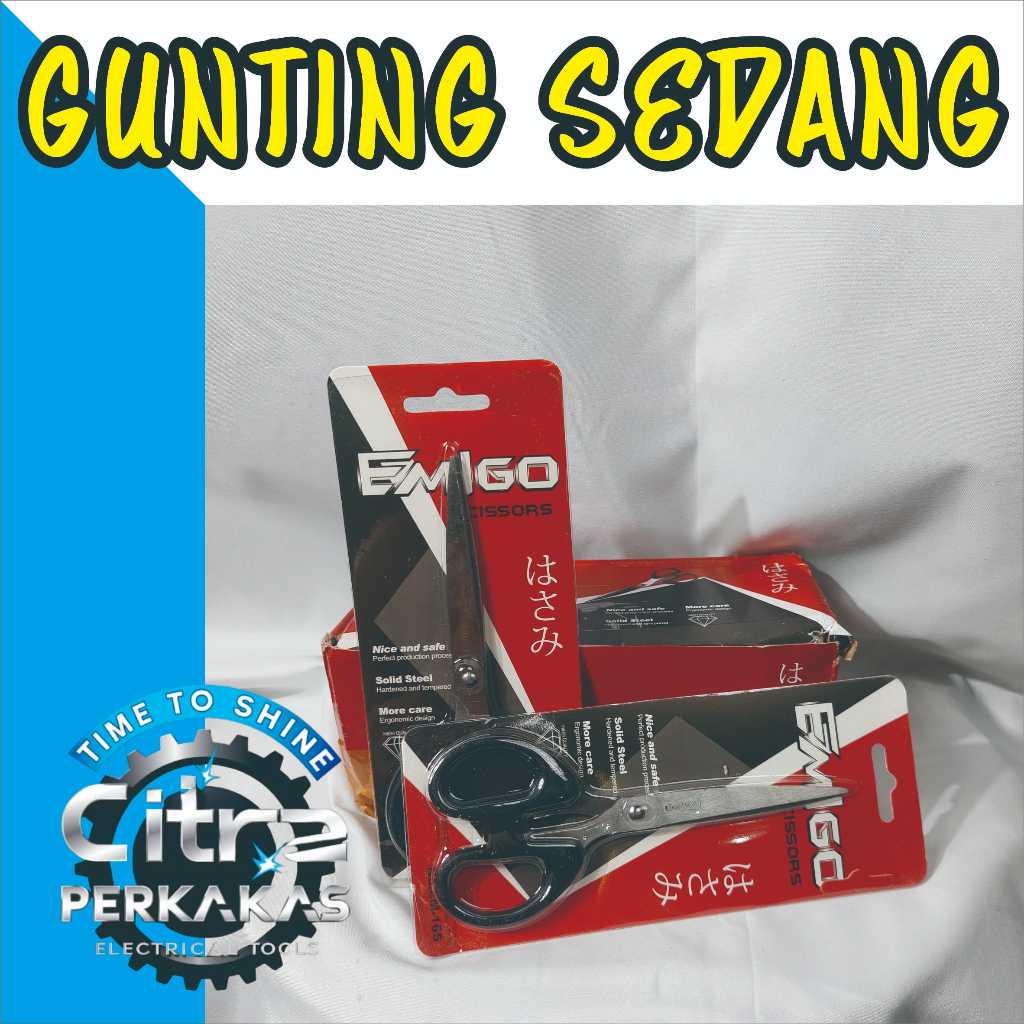 

Gunting Emigo EM-165 Tanggung 6" Inch Hitam / Medium Stainless Steel Scissors [PER PCS]