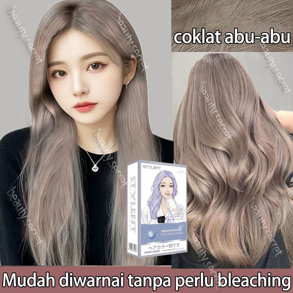 Cat rambut Pewarna rambut 100ml Herbal Cat Rambut Ash Brown Milk Tea Brown Pewarna rambut ash brown 