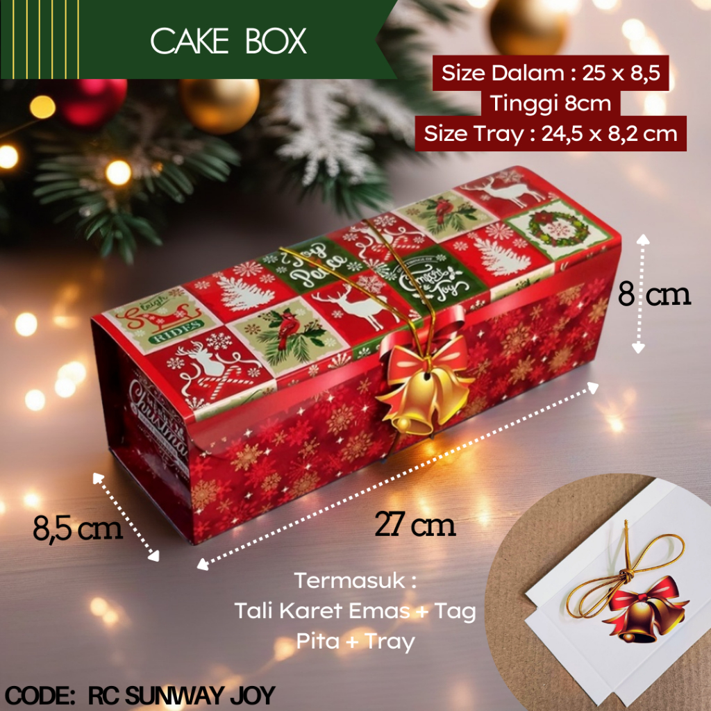 

Box Roll Cake 8x25 Christmas Sunway / Dus Kue Natal