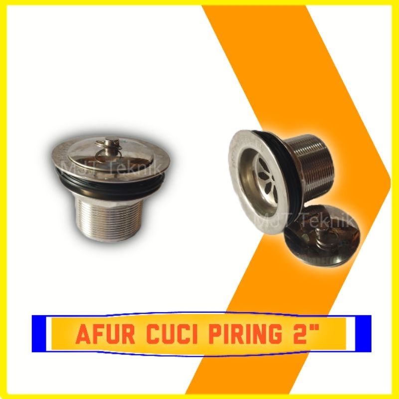 Afur Cuci Piring 2" Afur Bak wastafel Stainless Asli Original