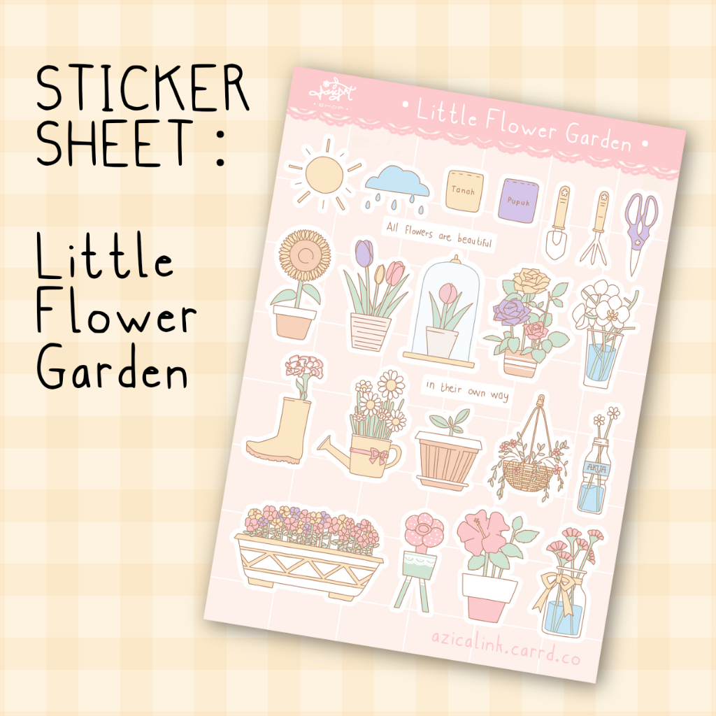 

Sticker Aesthetic Journal Bunga Taman Tanaman Grid (Waterproof, Tahan Minyak)